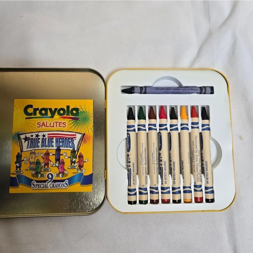 VINTAGE Crayola‎ Collectors Colors Gold Metal True Blue Heros Tins NEW